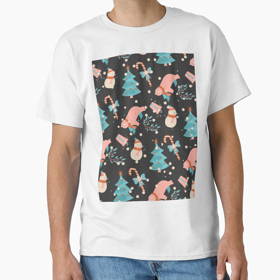 Colorful Blue Pink Christmas Pattern by fowons