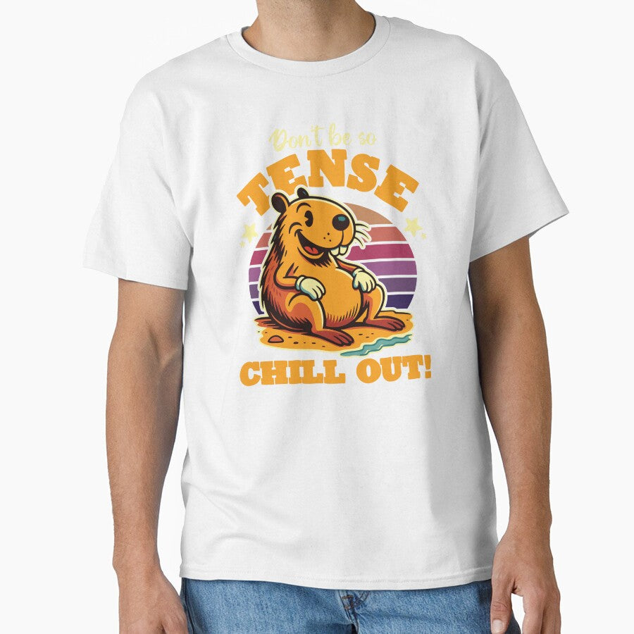 Relaxed Capybara “Don’t Be So Tense” Chill Out by TheJollyDoodle