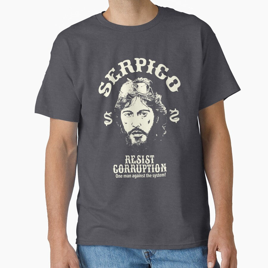 Serpico - Defying Corruption - Vintage Al Pacino T-Shirt Design by Boogosh