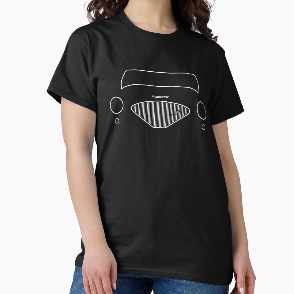 Austin-Healey 100 1950s classic car white outline graphic by soitwouldseem