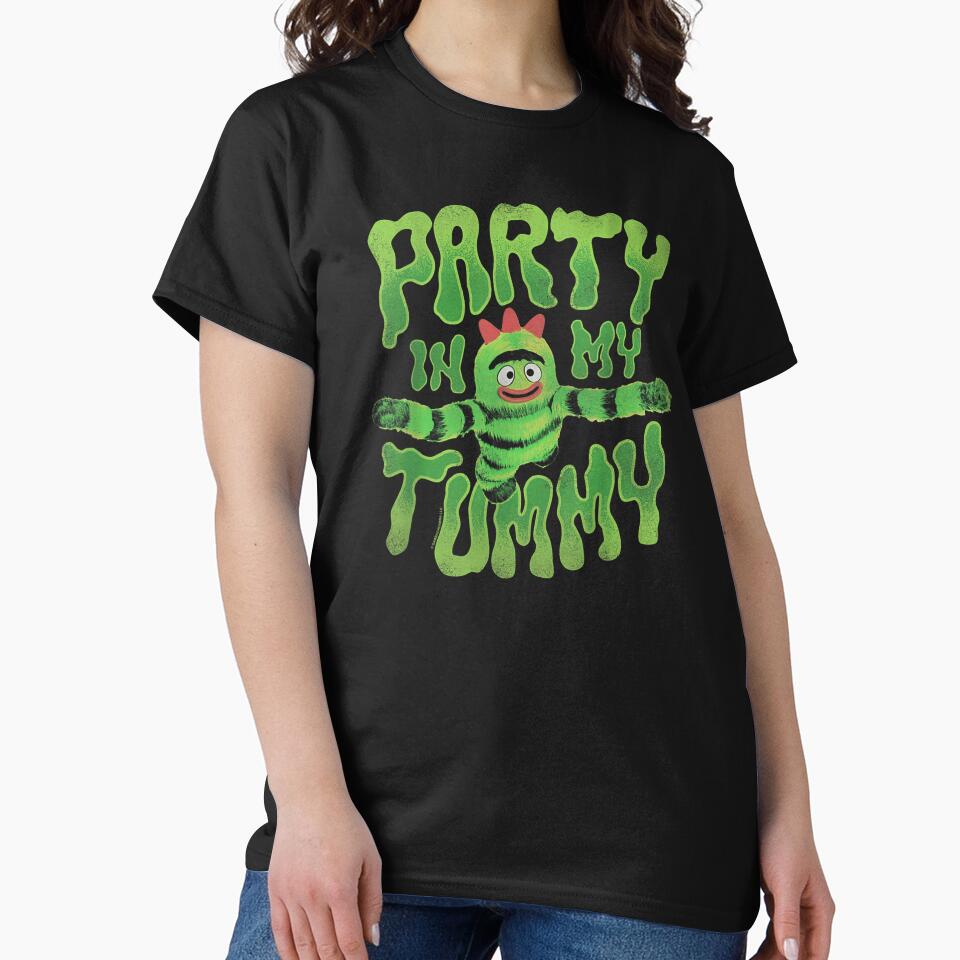 Yo Gabba Gabba Brobee Party In My Tummy Slime Typography Kid T-Shirt by DonnaLoly
