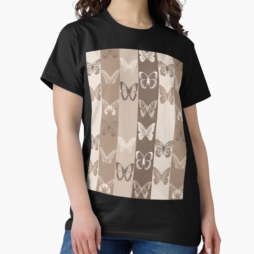 Neutral Colour Palette Butterfly Stripes by PatternTitan