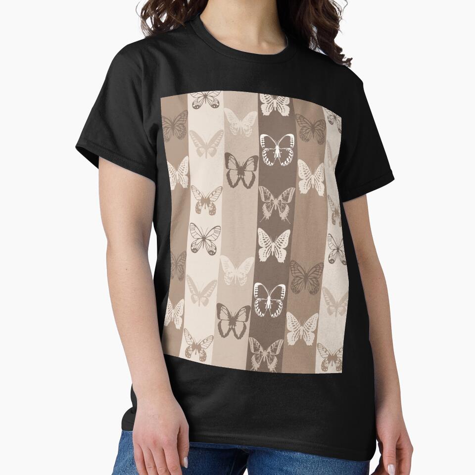 Neutral Colour Palette Butterfly Stripes 2 by PatternTitan