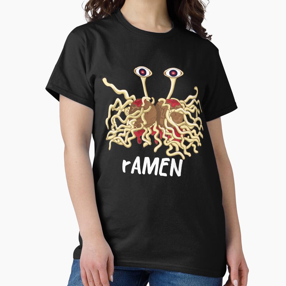 rAMEN Flying Spaghetti  Monster pastafarianism Skeptic Atheist by alltheprints