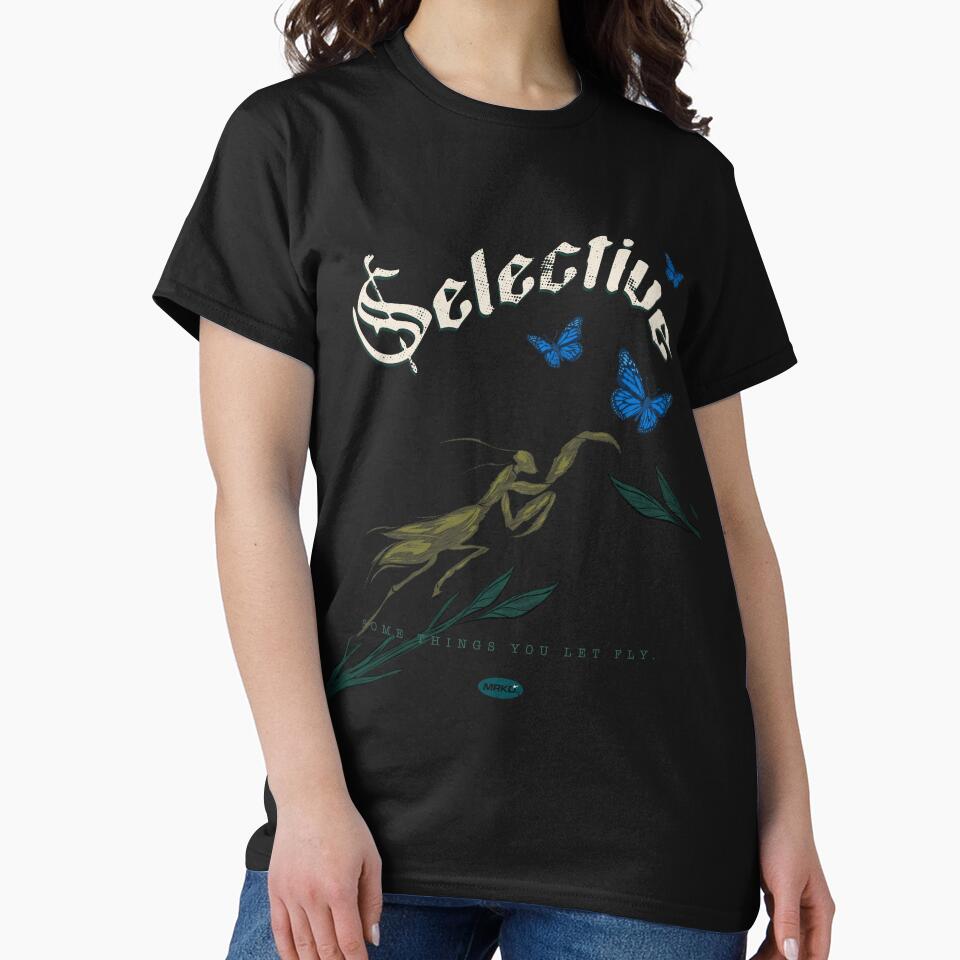 Selective Dark Mantis Butterfly Streetwear Graphic T-Shirt Some Things You Let Fly | MRKD by MRKD.World