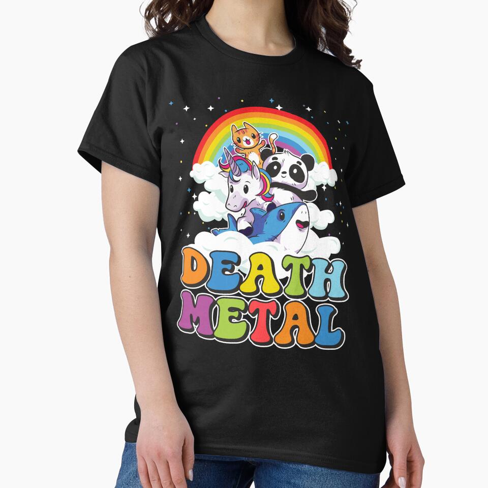 Funny Death Metal Animals Cute Unicorn Rainbow by Stronzi