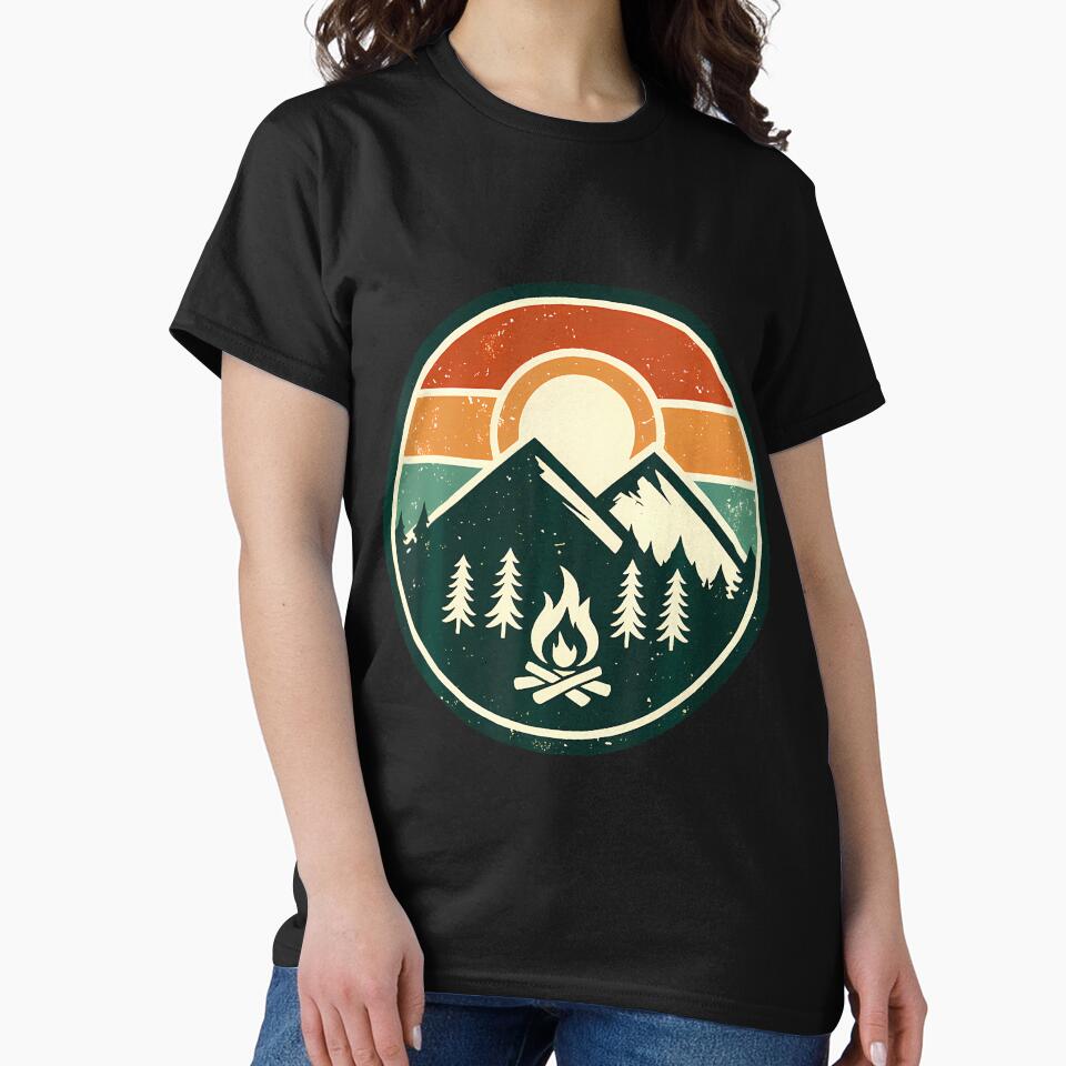 Retro Vintage Campfire Camping Camper Outdoor Camp by reeneregen