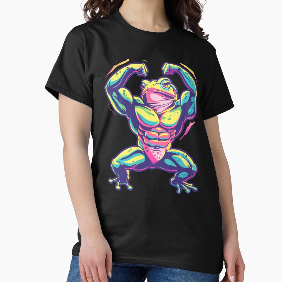 Muscular Aesthetic Gym Frog Bodybuilding Funny Fitness Sticker by VectorForge