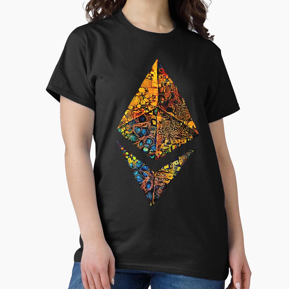 "Gold leafed" ETH crypto, Ethereum logo. by PrintPit