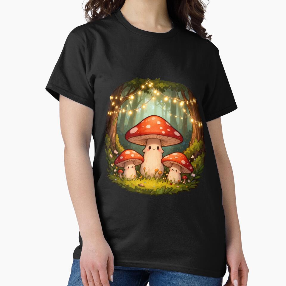 Cute Mushrooms in a Magical Forest by WrenAndWhimsy
