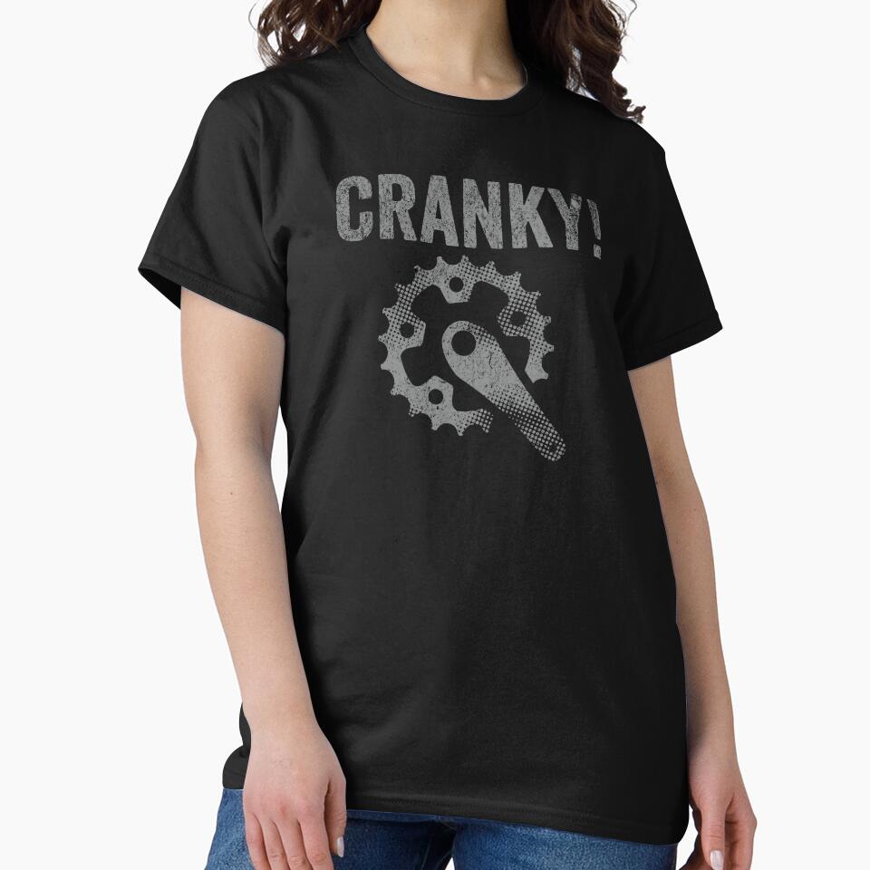 Cranky T-shirt, Funny Bike Shirt, Cycling Shirt, Bike Lover Gift, Cyclist Clothes, BMX, Mountain Bike Unisex Cotton Tee by Barb  Hamilton ⭐⭐⭐⭐⭐