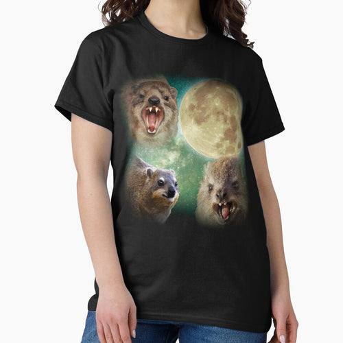 90s Vintage Retro Hyraxes Moon Meme by MemishDesign