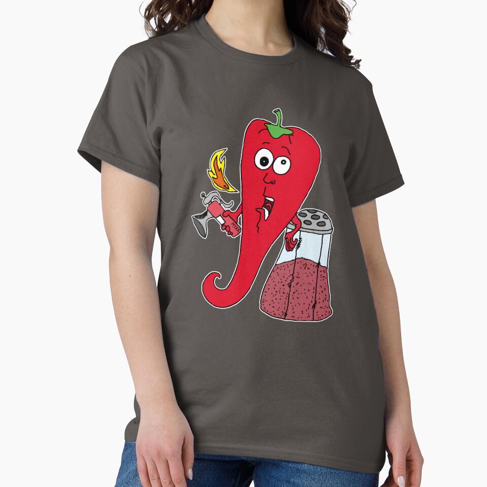 Funny Chili Pepper Spicy Hot Food Pun Extinguisher Meme by MyxaART
