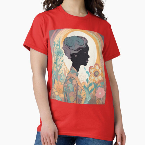 "Vintage Elegance: Pastel Lady in Retro Silhouette" by Artisticanvas