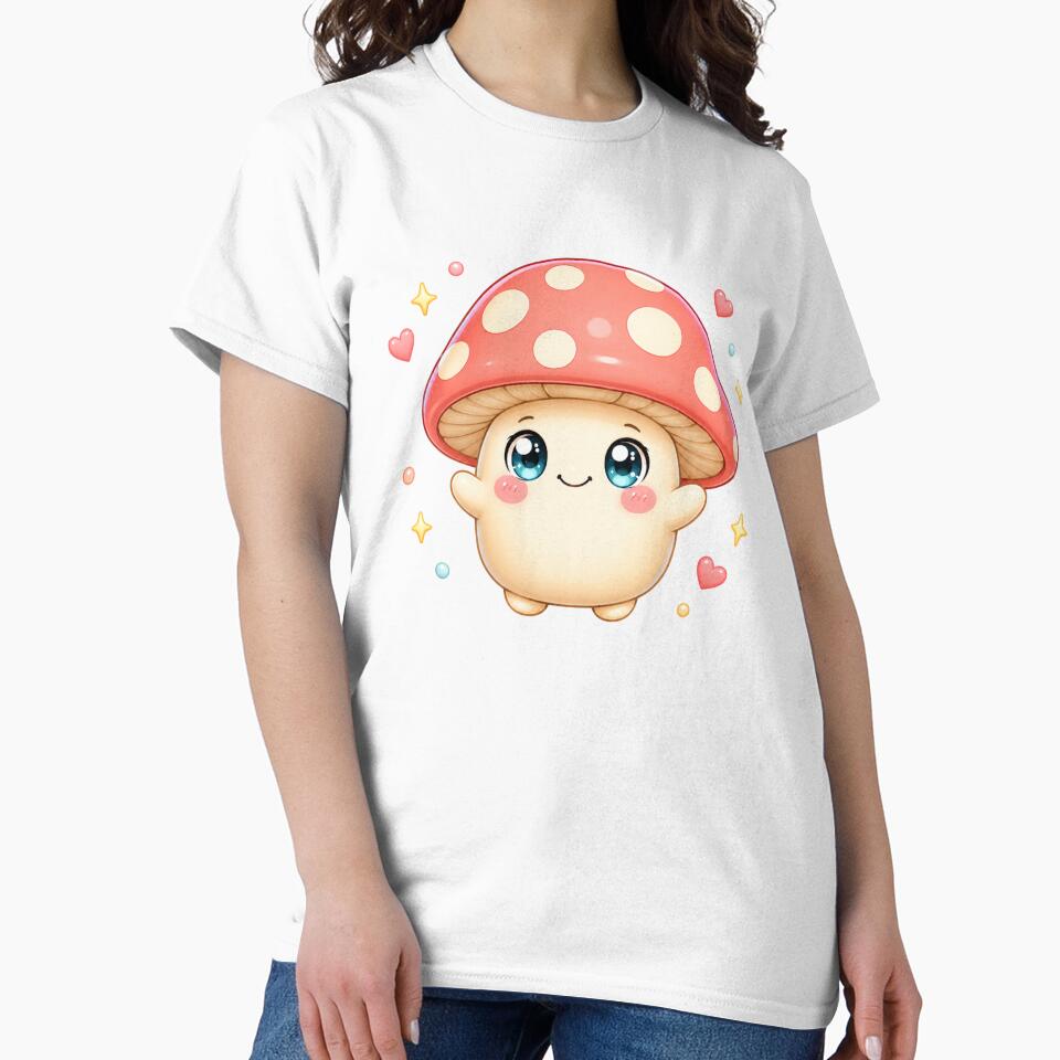 Kawaii Mushroom Character | Cute Cottagecore Goblincore Art by Dulxoz