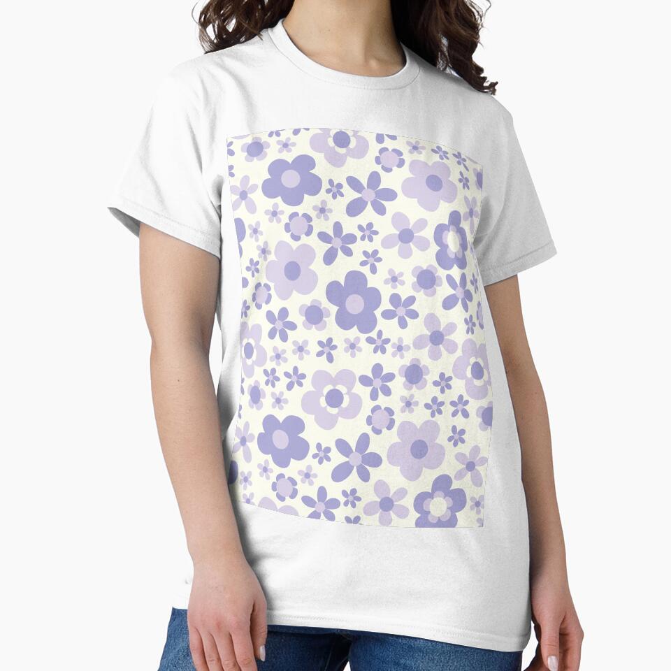 LILAC PASTEL PURPLE BOHO RETRO FLOWERS by blomastudios