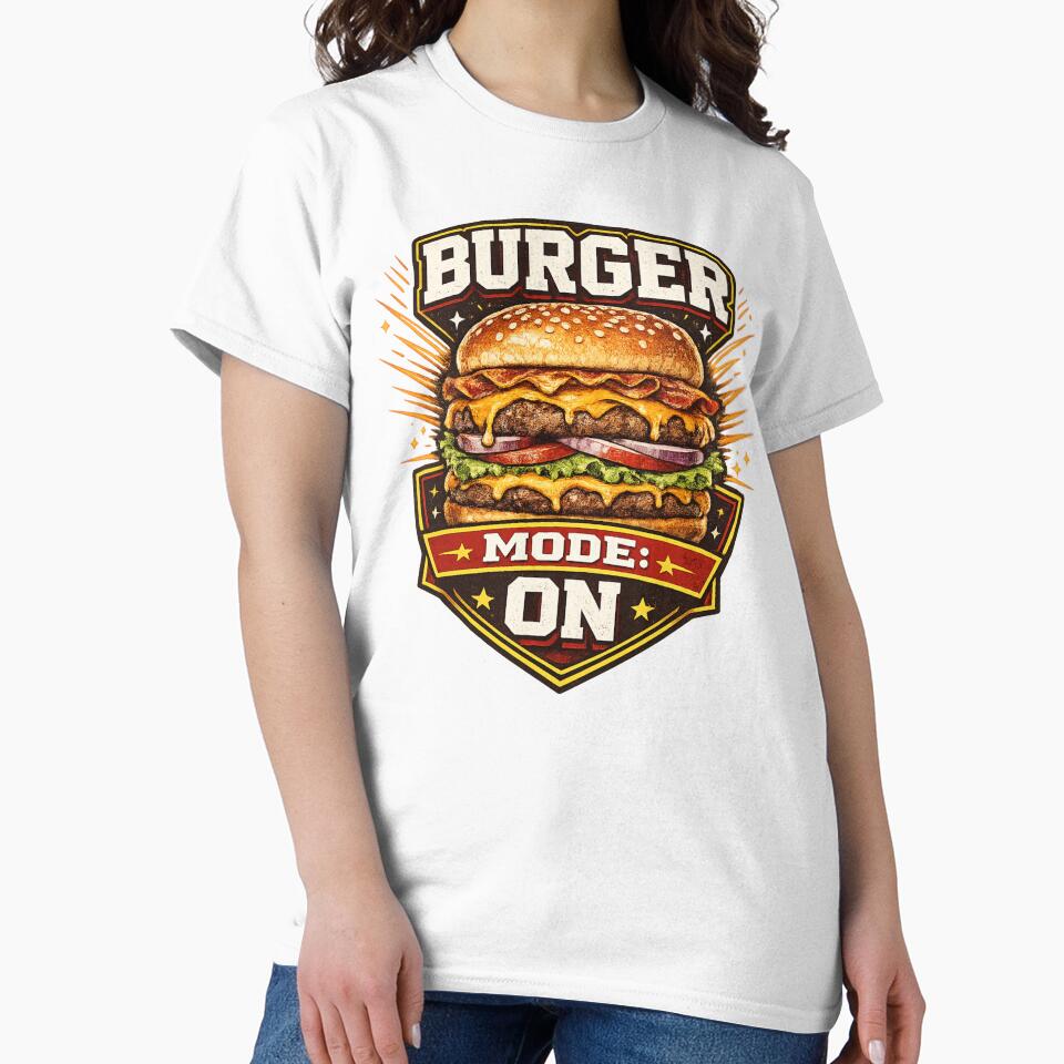 Burger Mode On: Activation Badge Gaming Lifestyle Motivation by irfanshikh