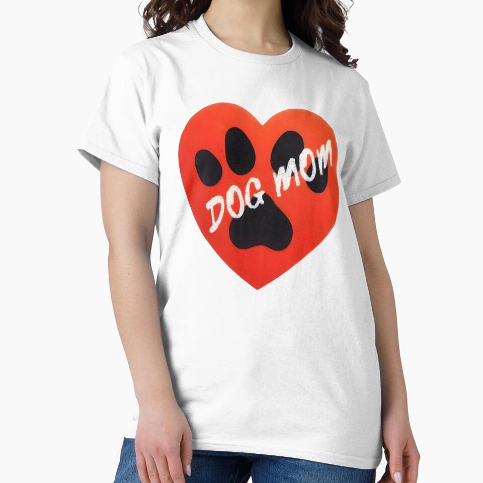 DOG MOM HEART STICKER | Red Heart & Paw Print Decal | Cute Pet Lover Gift & Dog Mom Appreciation Art by SergioMiklos