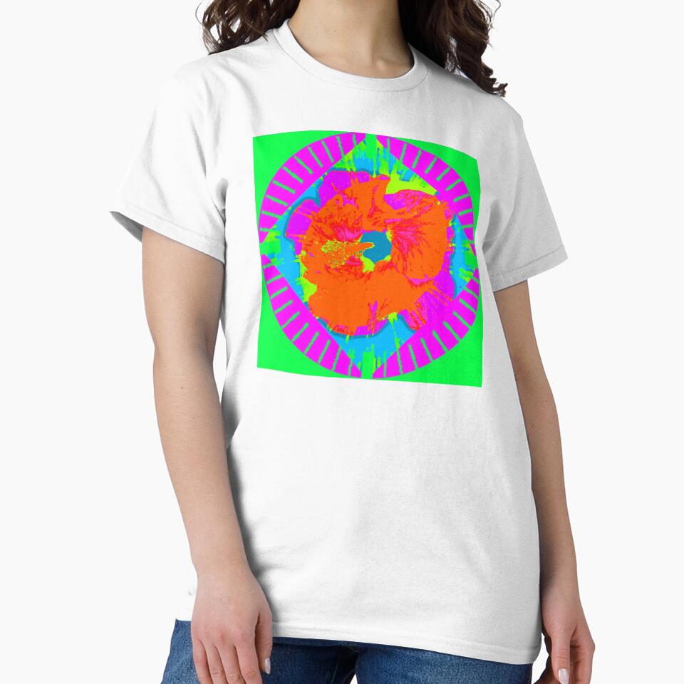Whimsical Orange flower neon carnival design by Iritof by iritof