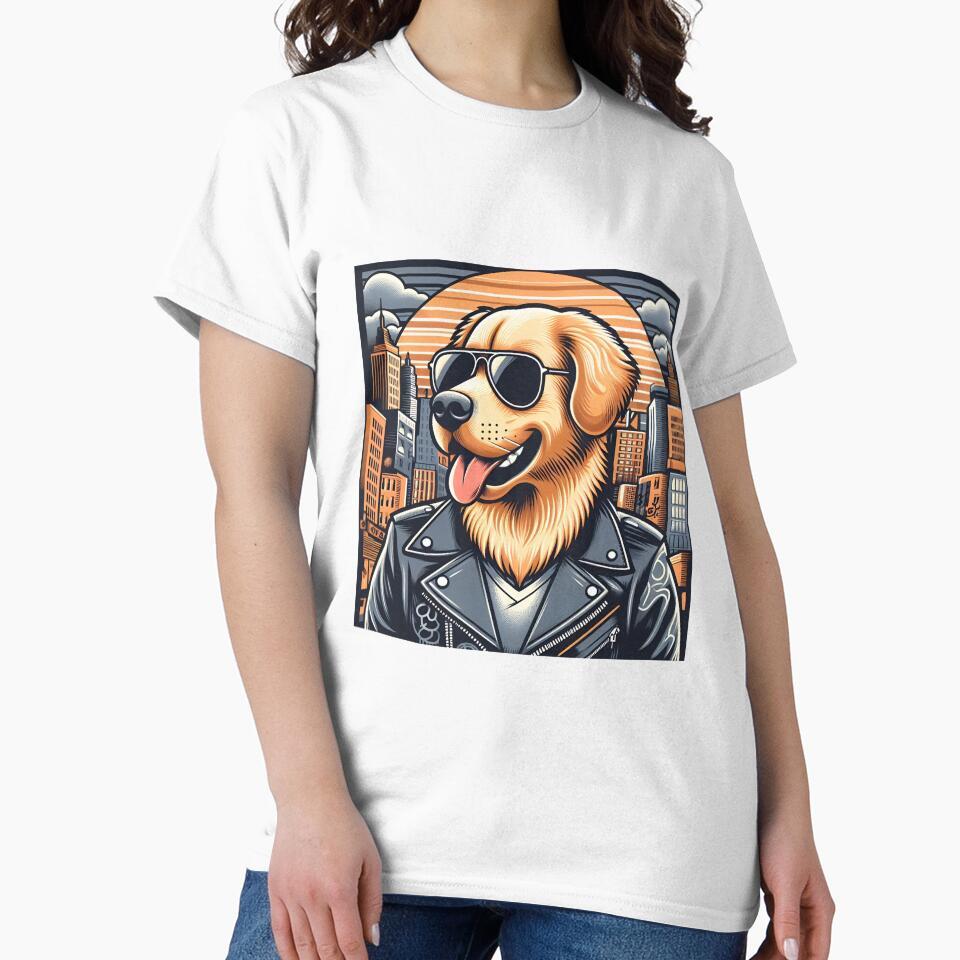 Cool Golden Retriever Boyfriend by PrintWizardArt