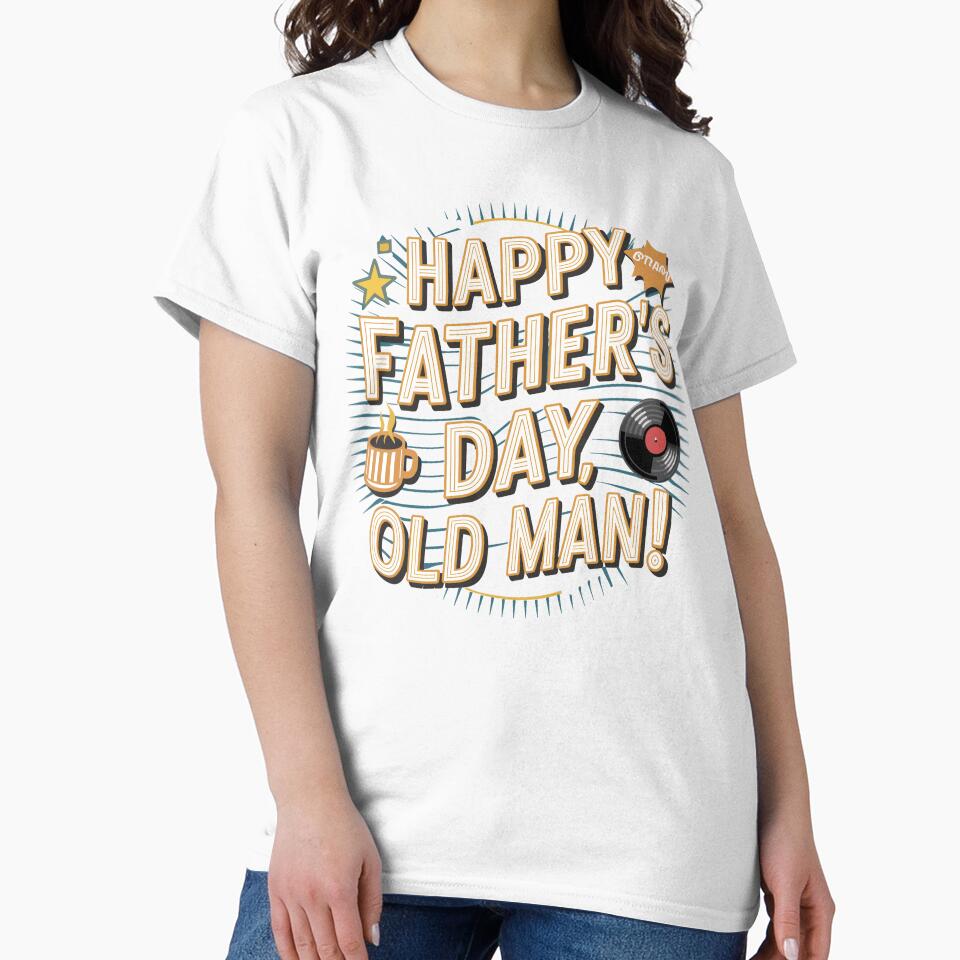 Retro Neon Father's Day Typography: Happy Father's Day, Old Man! by HahaHandlesHub