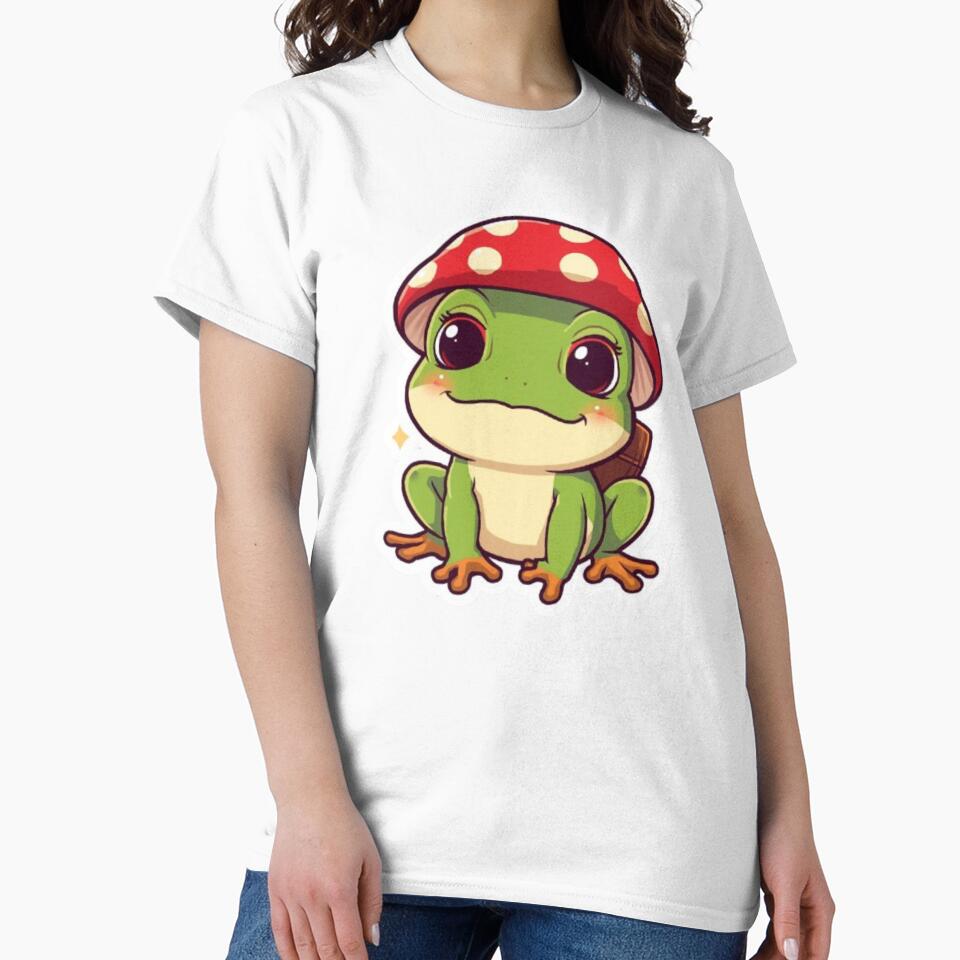 Cute Mushroom Frog Kawaii Sticker | Adorable Cottagecore Frog Mascot by Stylestickers55
