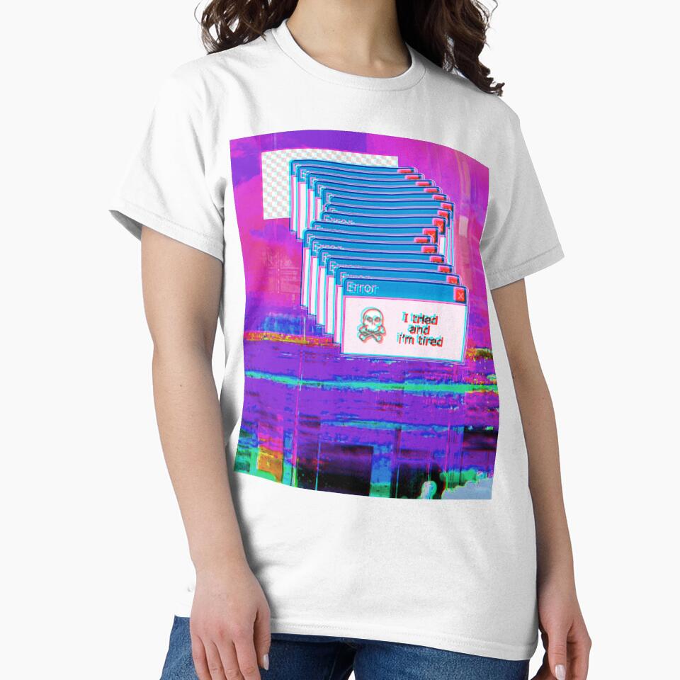 Vaporwave error online design. I tried and I'm Tired design by D-C-Designs