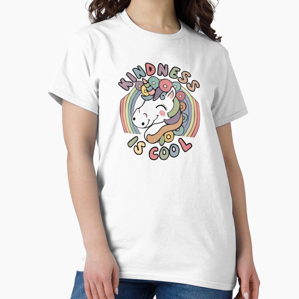 Kindness is Cool Funny Unicorn Lover Typography Quote by thedazzlingmonk