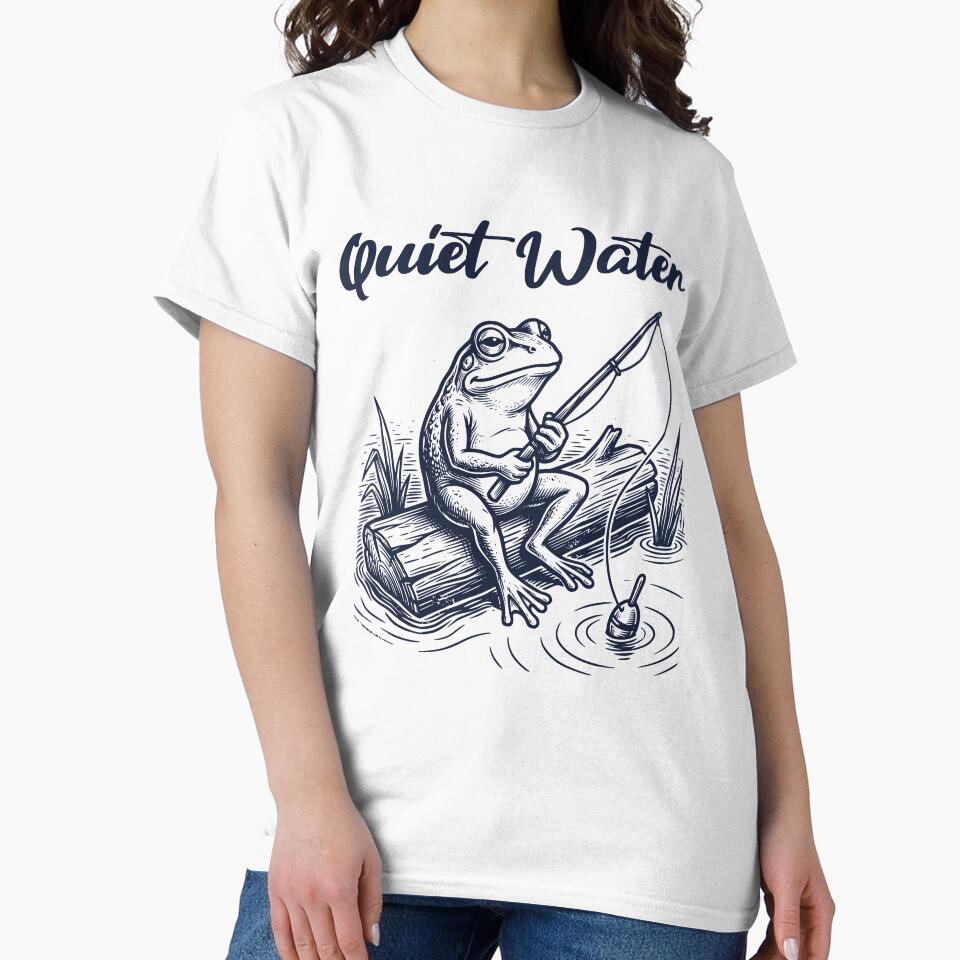 Quiet Water Frog Fishing, Peaceful Fishing Life Design by TeeVerse27
