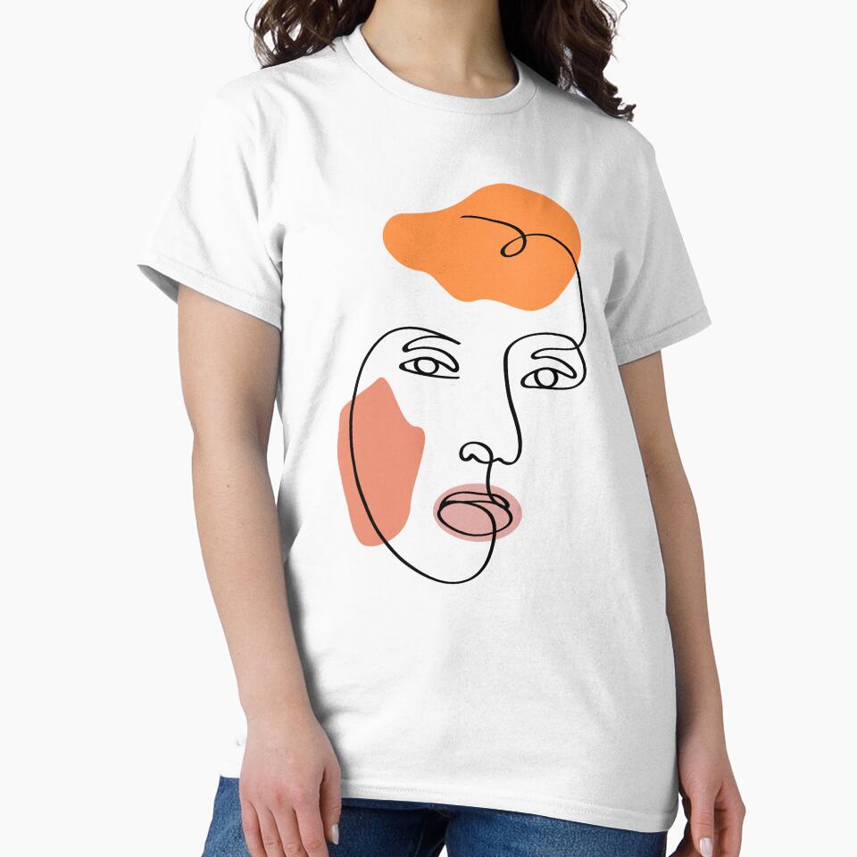 Minimalist Abstract Face Portrait Line Art by Blok45