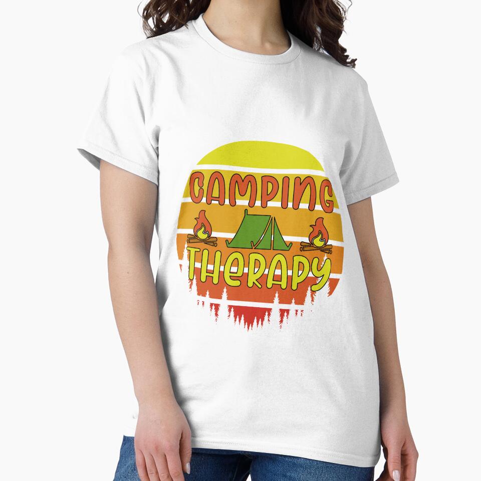 Camping Therapy Sunset Retro by onjcdesign