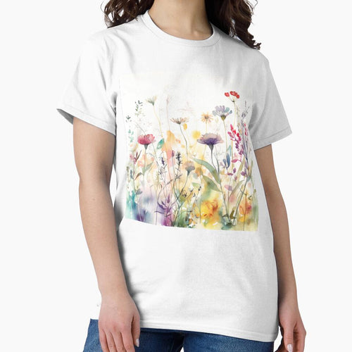 Abstract Watercolor Wildflower Garden Art Print by VibeShift Studio