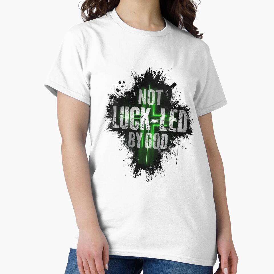 Blessed Not Lucky – God-Led Christian Faith Quote Typography T-Shirt Design by pngfaithstudio