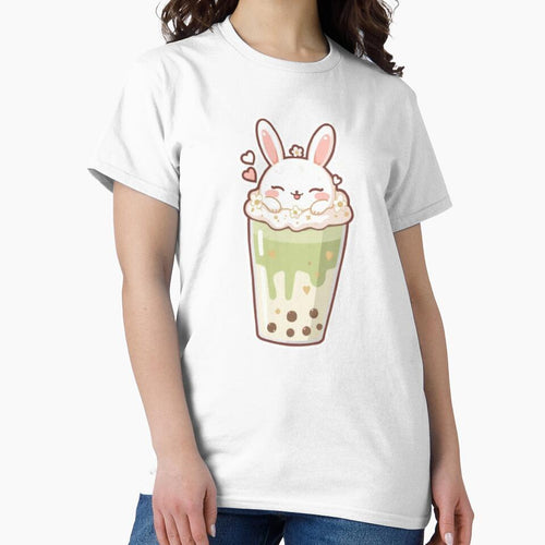 Adorable Bunny in Matcha Latte | Kawaii Café Sticker by Stylestickers55