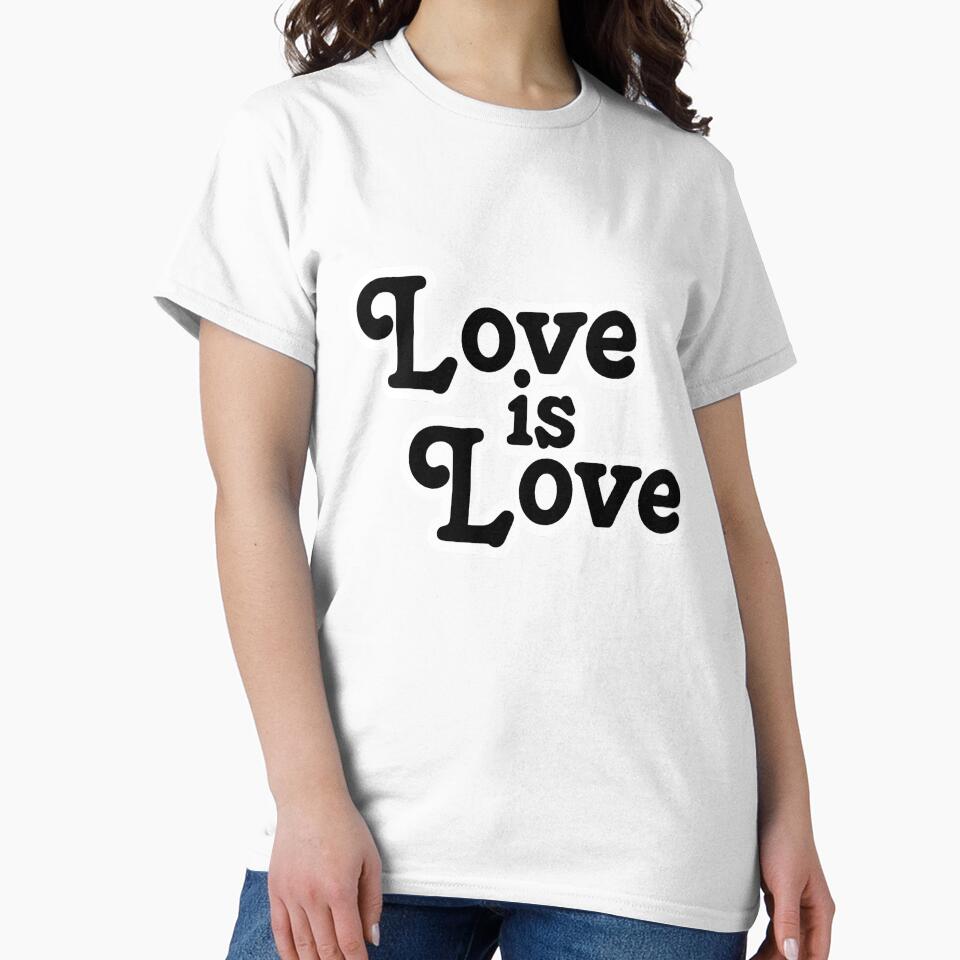Love is Love – Black and white retro lettering on pink by Vision Illustrated