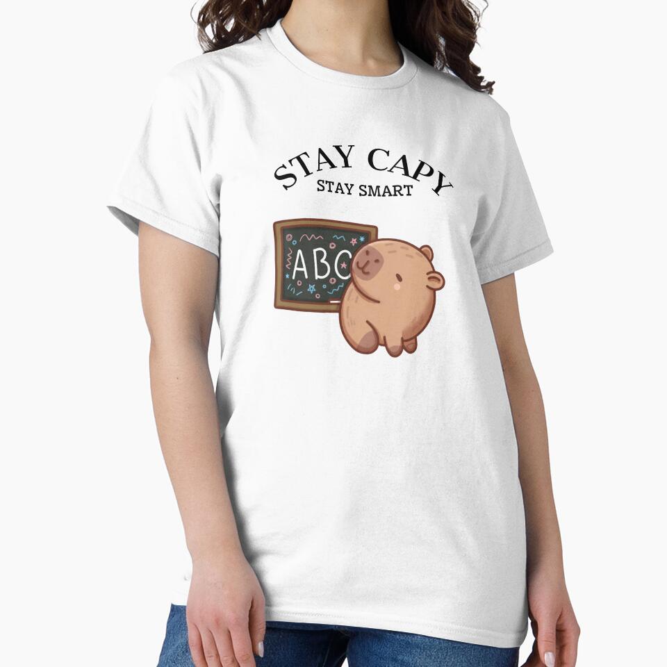 Stay Capy Stay Smart Capybara Funny Logo by logowannawear