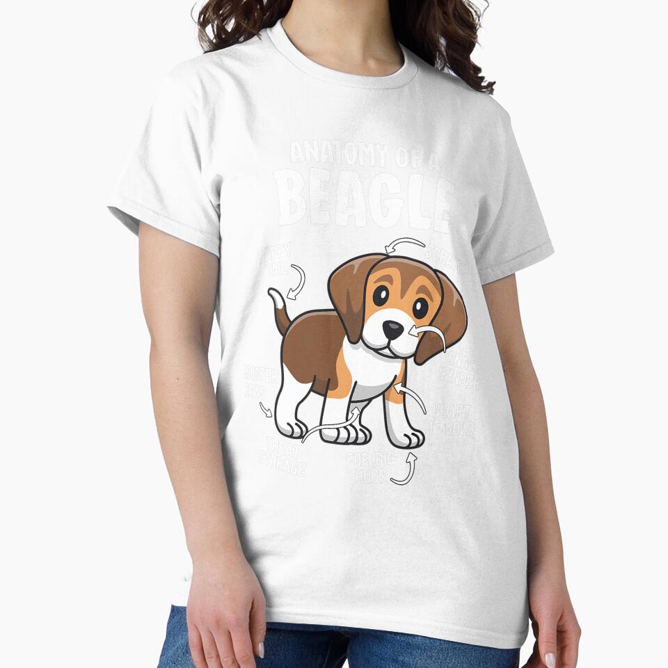 Gifts For Beagle Lovers Dog Mom Funny Anatomy Of A Beagle T-Shirt by MaximilianBaar