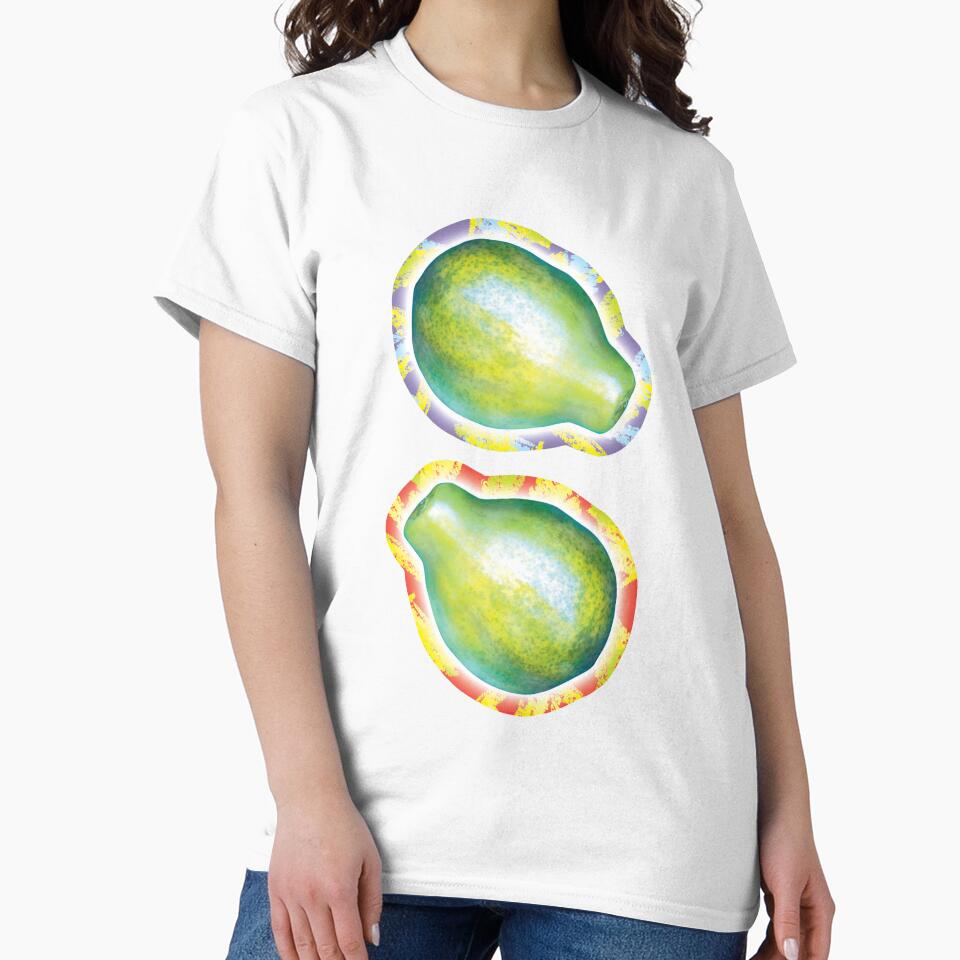 Bold Pop Art Papaya Pattern on Colourful Abstract Background by Fabulosa Designs