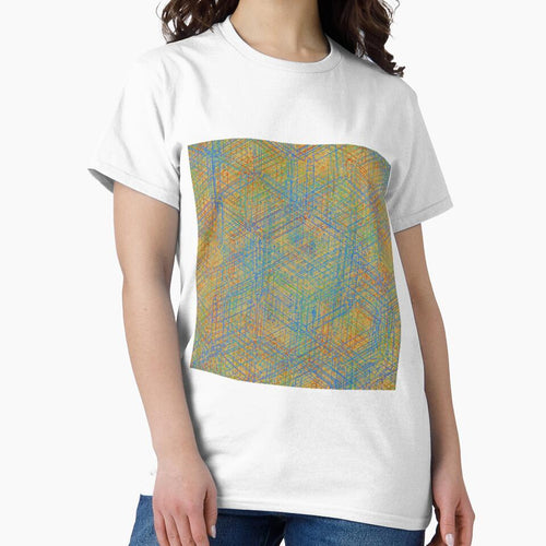 Abstract Isometric Geometry Maze – Retro Futuristic Blueprint Art by vasanthrajark