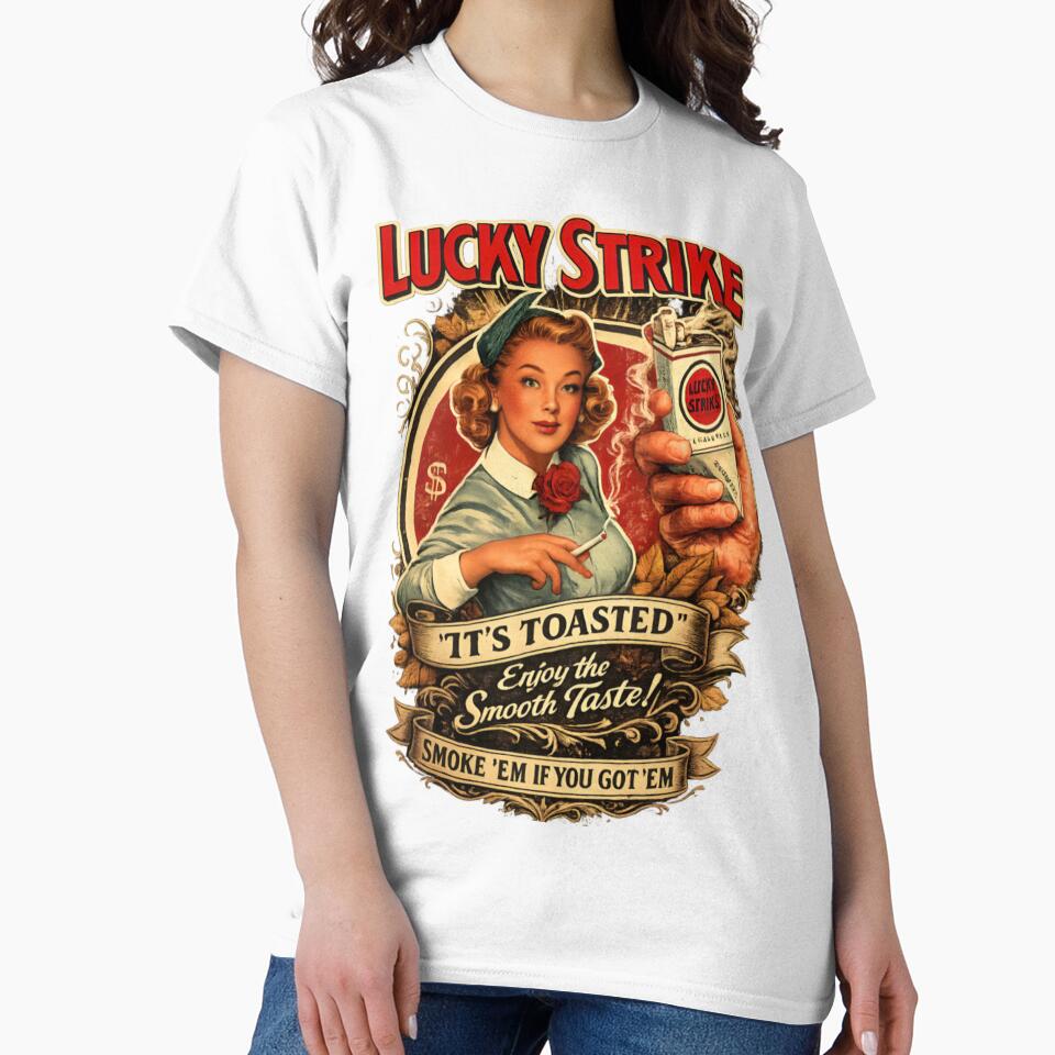 Lucky Strike Vintage Pin-Up Girl Retro Tobacco Style Graphic by CatLovers Studio