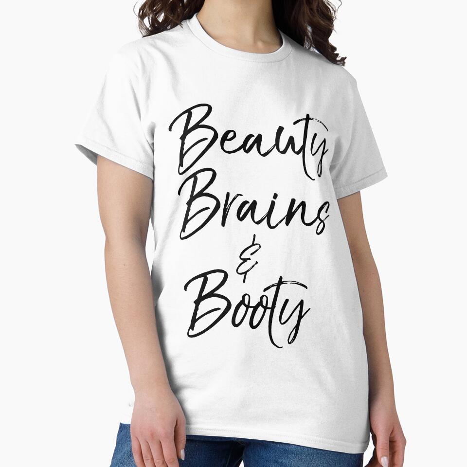 Beauty Brains & Booty Funny Workout Quote by TNDesignStudio