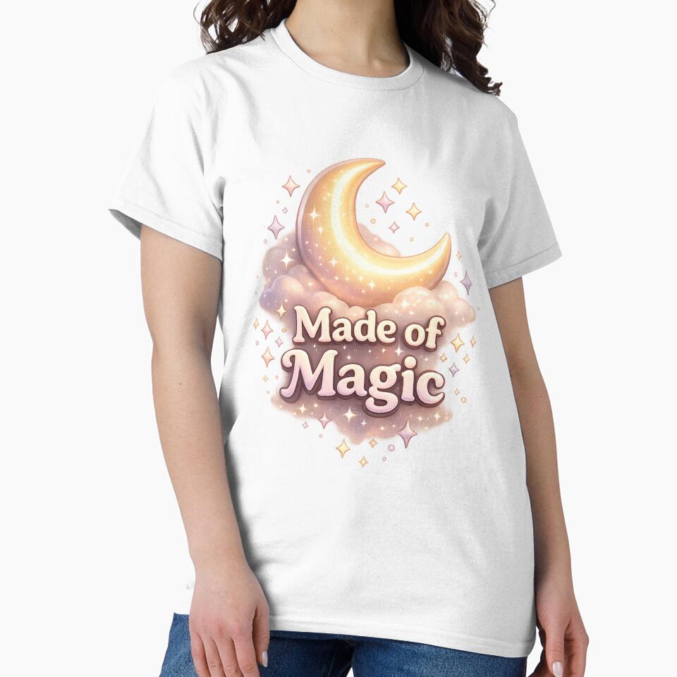 Made of Magic Moon – Soft Aesthetic Celestial Kawaii Dreamy Night Design by MartBook