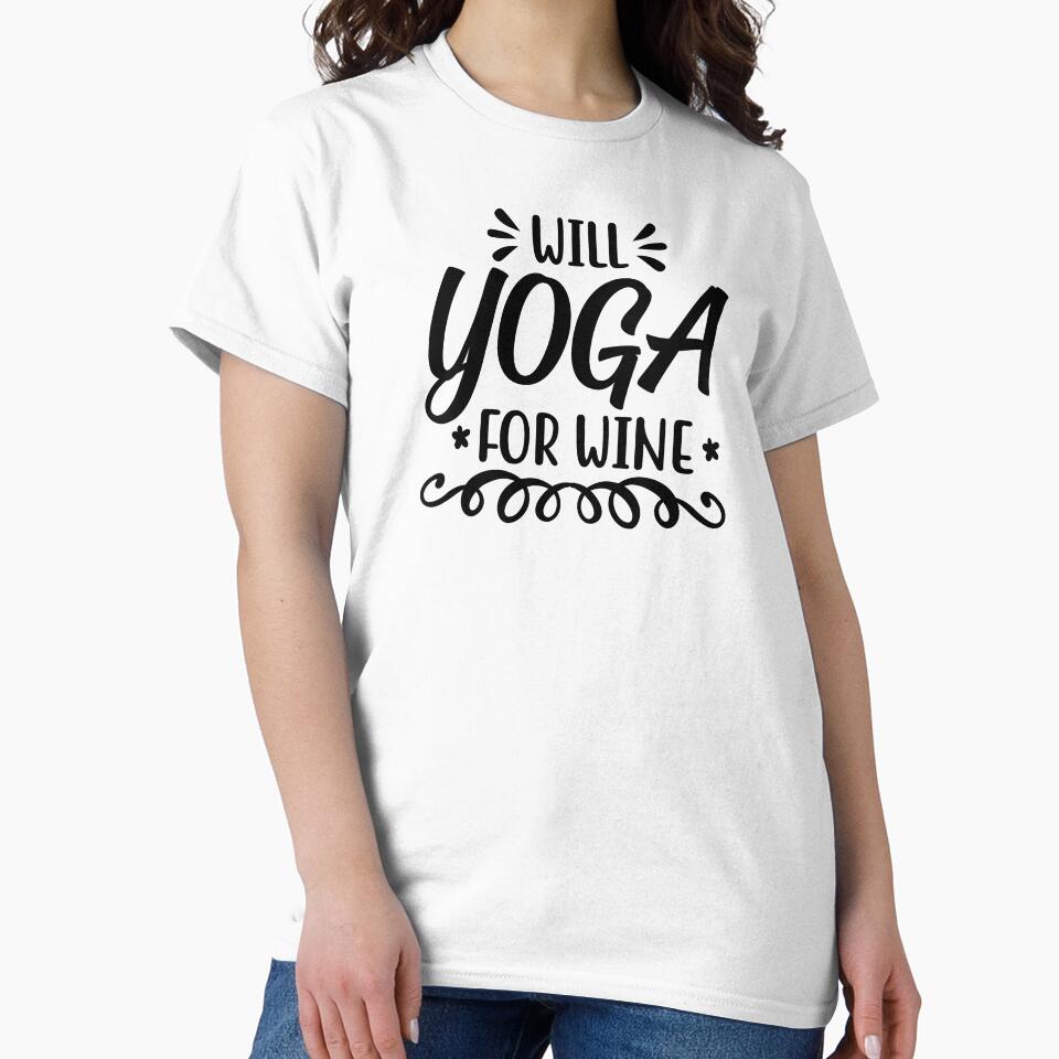 Yoga Quote Will Yoga For Wine Motivational Saying by SoccaTamam