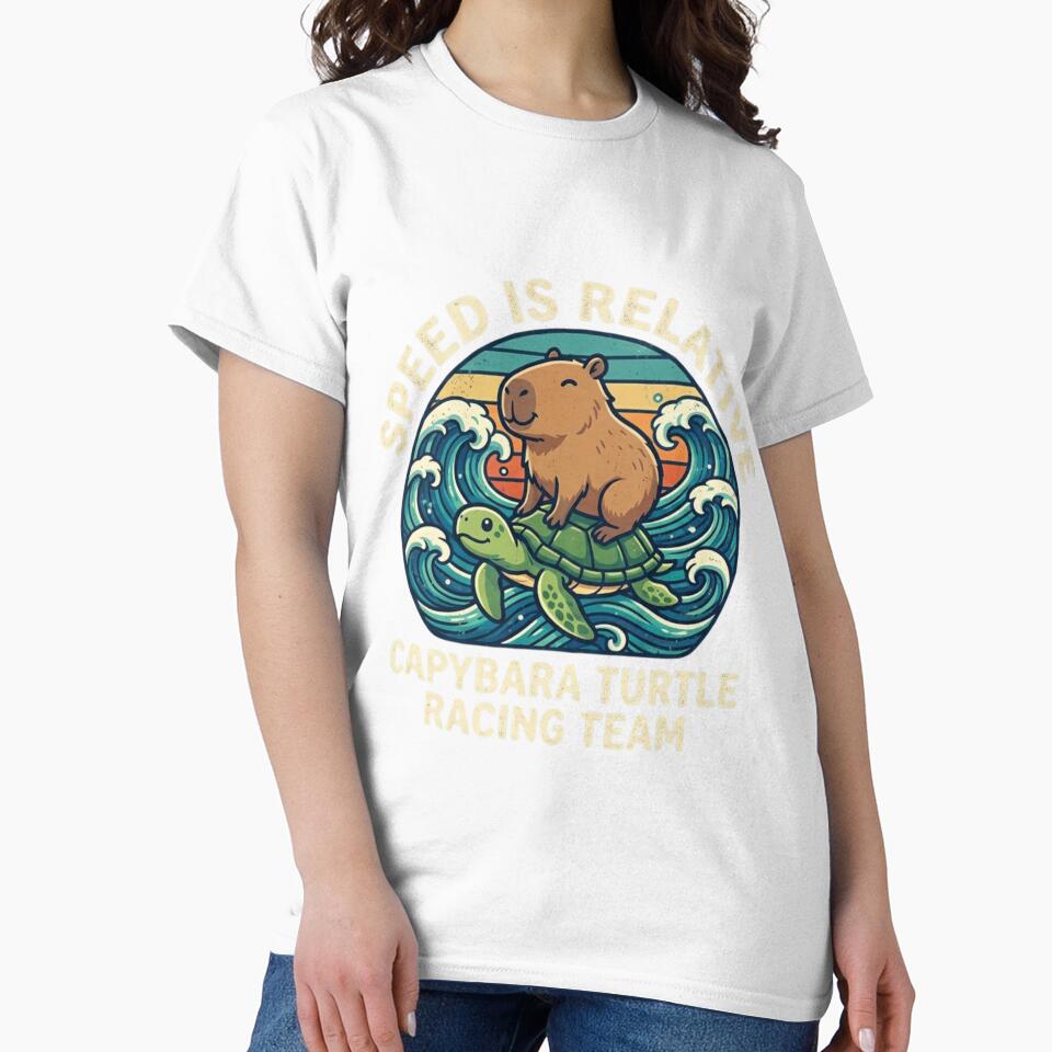 Retro Capybara Turtle Racing Team - Vintage Surf Wave by Wear Sculpt