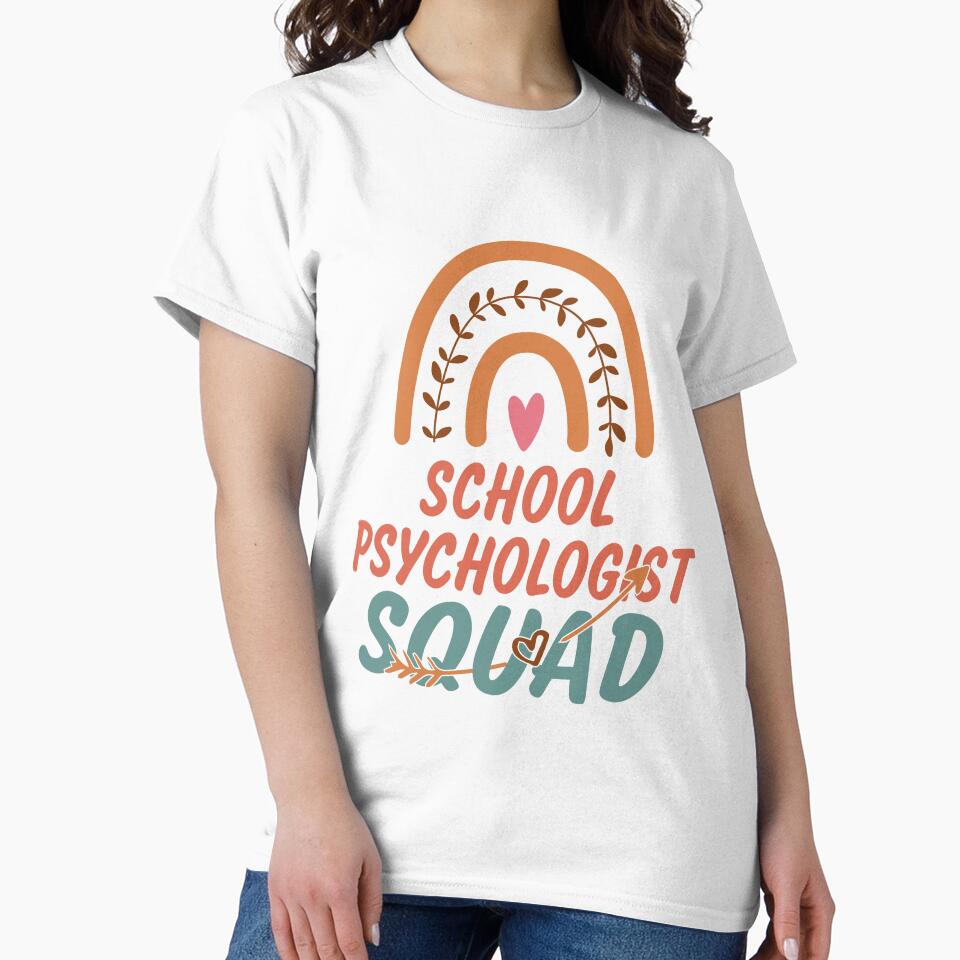 School Psychologist Squad Rainbow Quote Gift Idea For Men and Womens - Funny School Psychologist by Mmmm3344