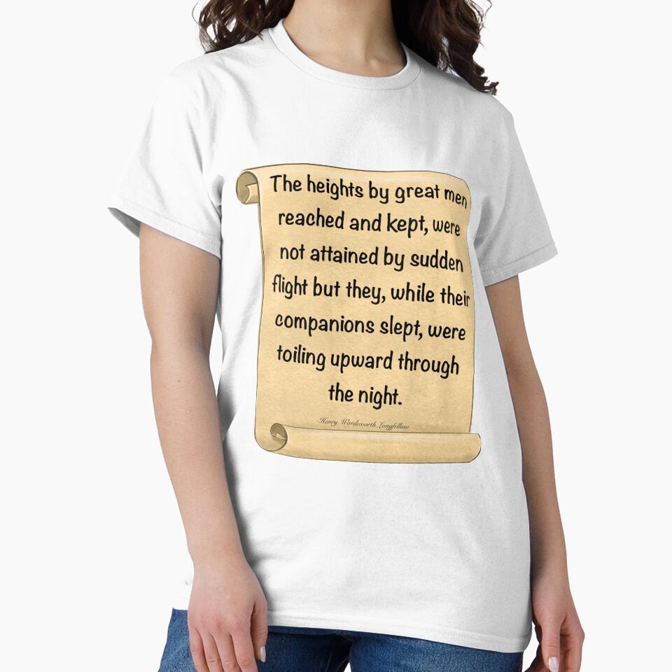 Inspirational motivational affirmation, scroll 3 with the heights by great men reached and kept by Artonmytee