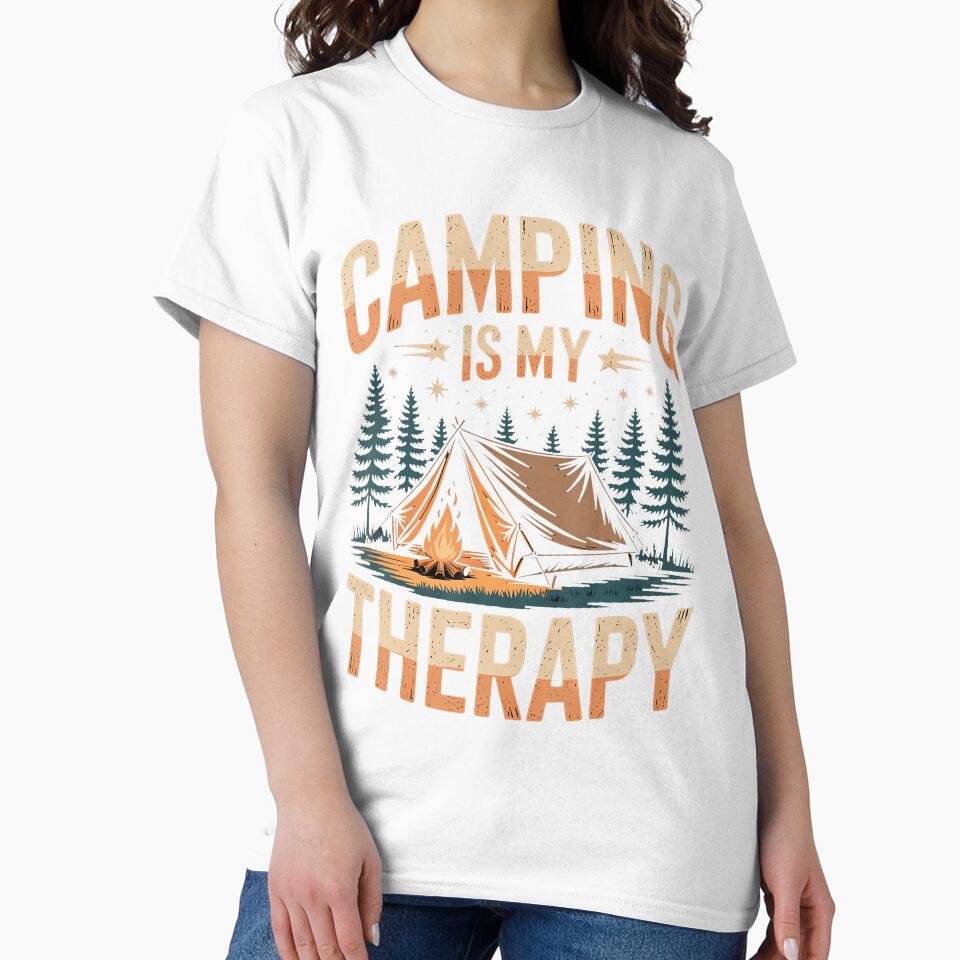 Camping Is My Therapy Fun Outdoor Campfire Family Vacation by pfanodlnazb