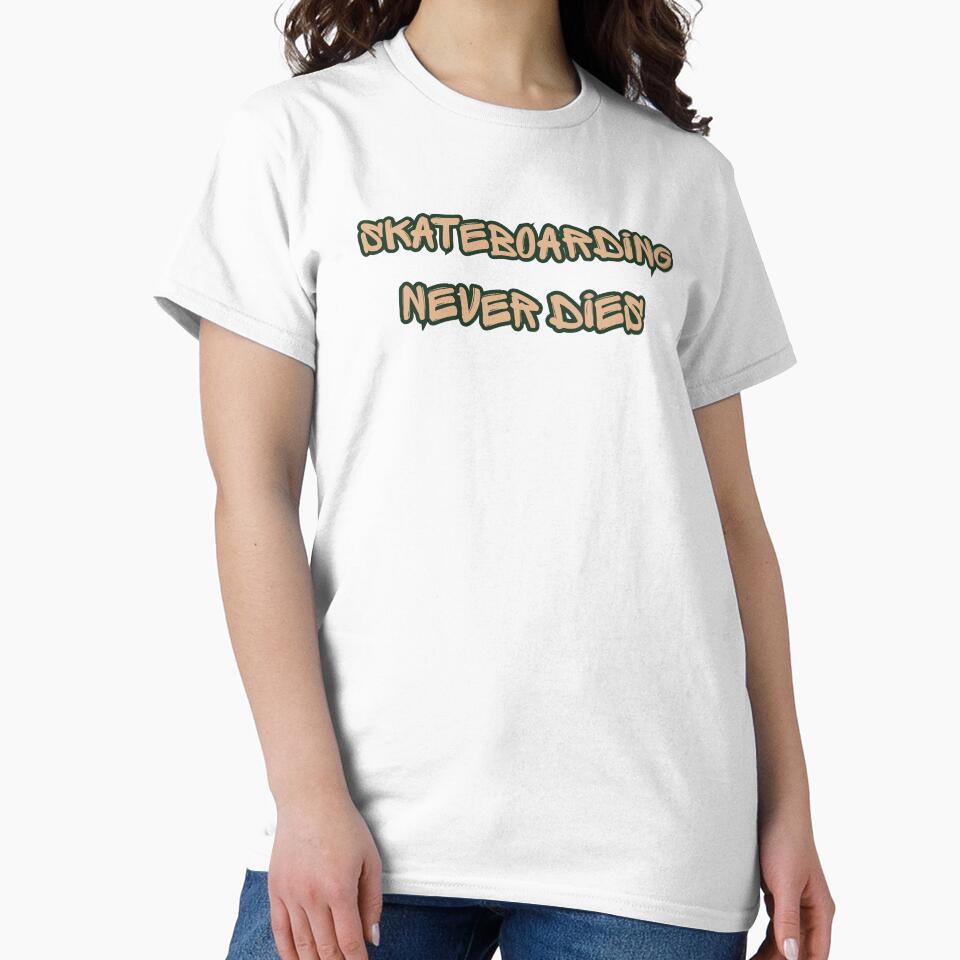 Skateboarding Never Dies - Grunge Skater Quote & Streetwear Typography by MarCinu Art