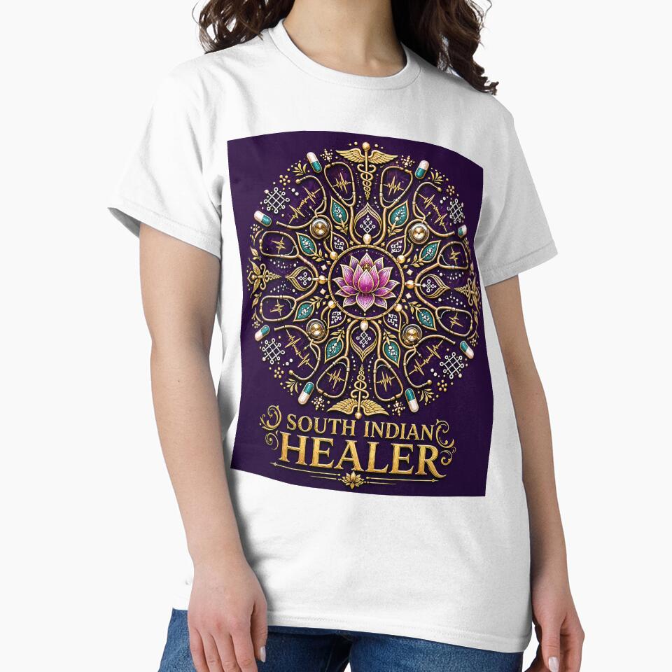 South Indian Doctor Mandala Medical Art T-Shirt by OsmosisShop