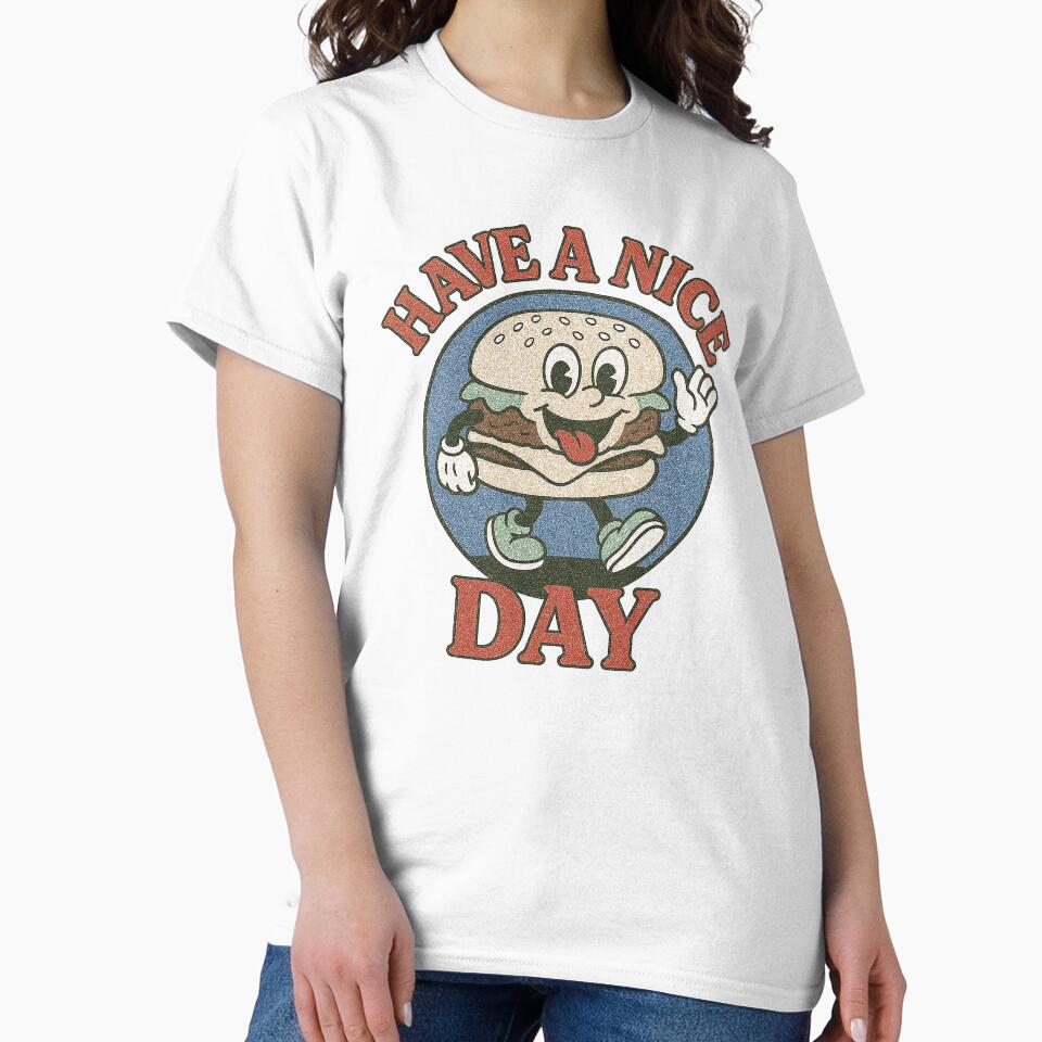 Retro Cartoon Hamburger Have A Nice Day by zzz888